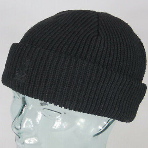 KANGOL Cardinal 2 Way Beanie Pull on Strickmütze Cap Wollmütze schwarz Neu