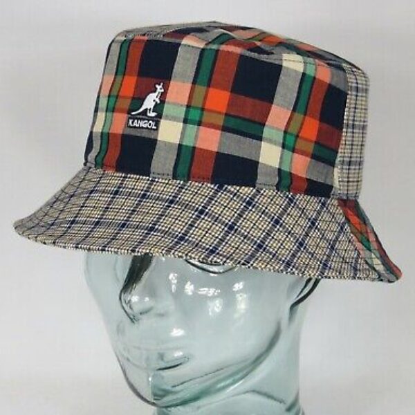 KANGOL PLAID MASHUP Bucket Hat Fischerhut Schlapphut Stoffhut Hut NEU