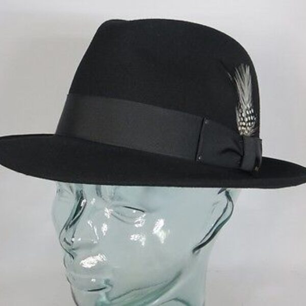 Bailey Hats Blixen OF HOLLYWOOD Fedora Hut Wollfilz schwarz Wollhut Bogart Hat NEU