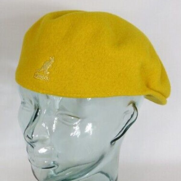 KANGOL WOOL 504 Flatcap gelb old gold Wolle Mütze Cap Pepe Schiebermütze Neu