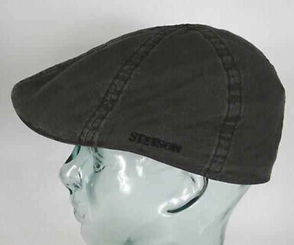 STETSON TEXAS Organic Cotton Flatcap Schieber Mütze Ivy Cap Gatsby grau 6611107