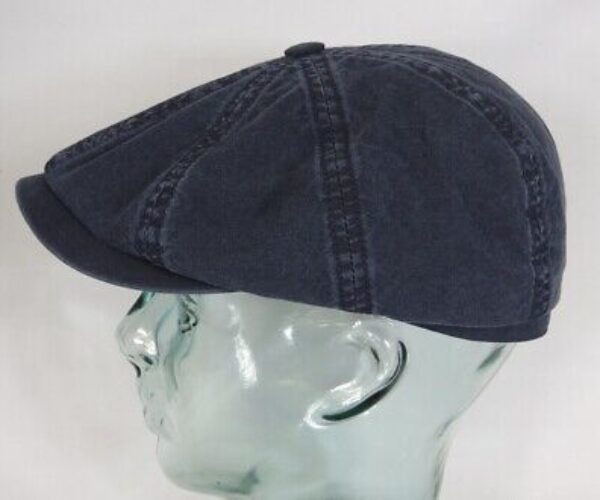 STETSON HATTERAS Organic Cotton Baumwolle Mütze Kappe Flatcap Cap blau NEU