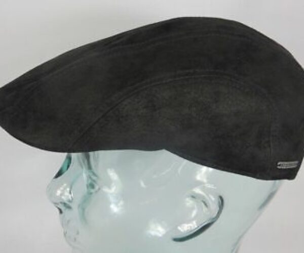 STETSON Madison Leather Flatcap Leder Ivy Cap schwarz Schieber Mütze NEU