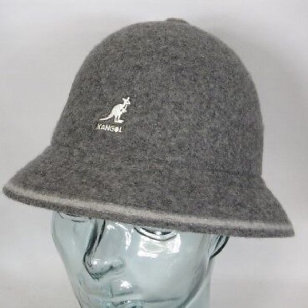 KANGOL STRIPE CASUAL Hut Bucket Hat Bobby grau Mütze NEU