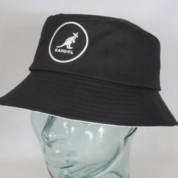 KANGOL Cotton Bucket Hat Fischerhut Schlapphut Stoffhut Hut schwarz NEU