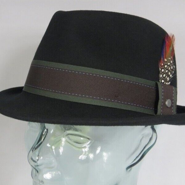 STETSON CHAMPLIN Schwarz kleiner TRILBYHUT Wollfilz Trilby Hut Wollhut Hat NEU