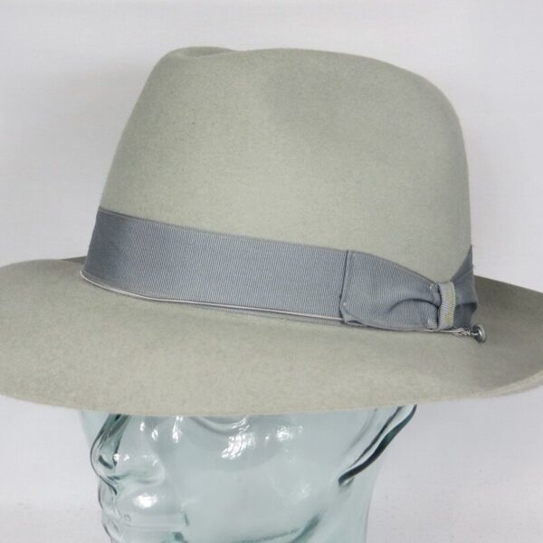 Original Borsalino Hut Qualita Superiore Haarfilz hellgrau Fedora Bogart Hat Neu