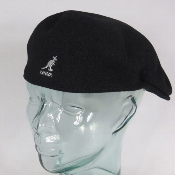 KANGOL WOOL 504 Flatcap Schwarz Wolle Mütze Cap Pepe Schiebermütze Kangolcap Neu