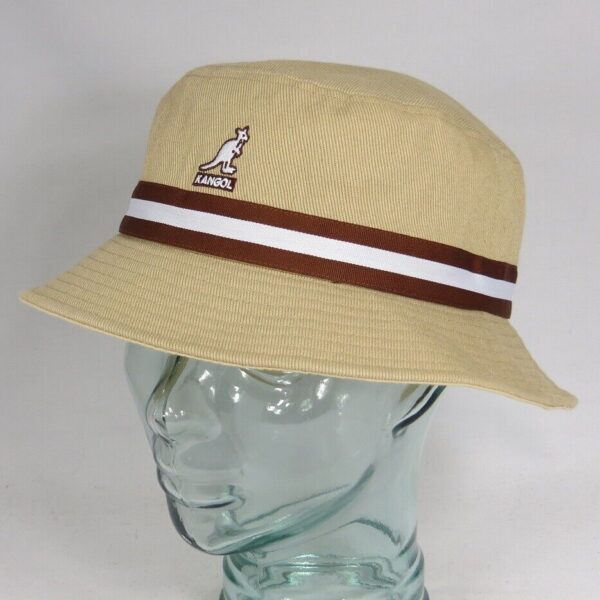 KANGOL STRIPE LAHINCH Bucket Hat Fischerhut Schlapphut Stoffhut Hut beige NEU