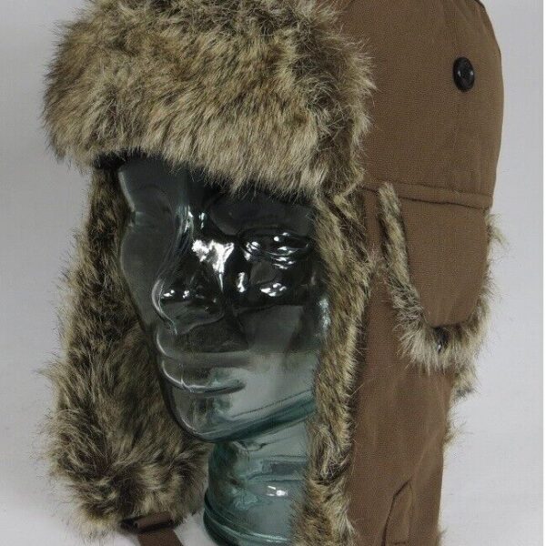 BRIGG Fliegermütze Fliegerhaube Fellmütze Webpelz Tschapka Winter Mütze braun Ne