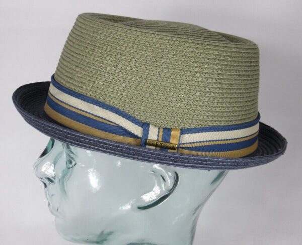 STETSON PORK PIE Hut Toyo Porkpie Hat Stohhut Sommerhut oliv Neu