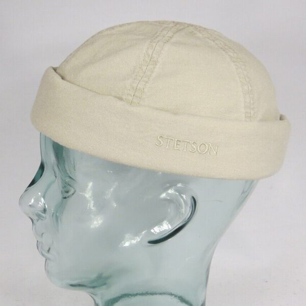 STETSON Docker Mütze Organic Cotton Skullcap Sommer Sailor Cap beige NEU