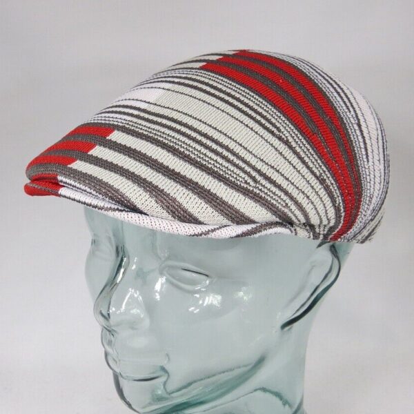 KANGOL DIGITAL Stripes 507 Flatcap Ivy Cap Golfcap Gatsby Schiebermütze grau Neu