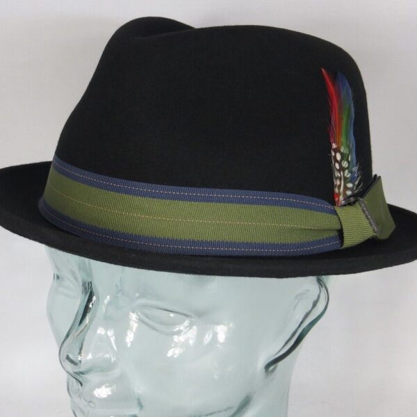 STETSON Hut Player Pork Pie Trilby Wollfilz Wollhut schwarz Hat NEU