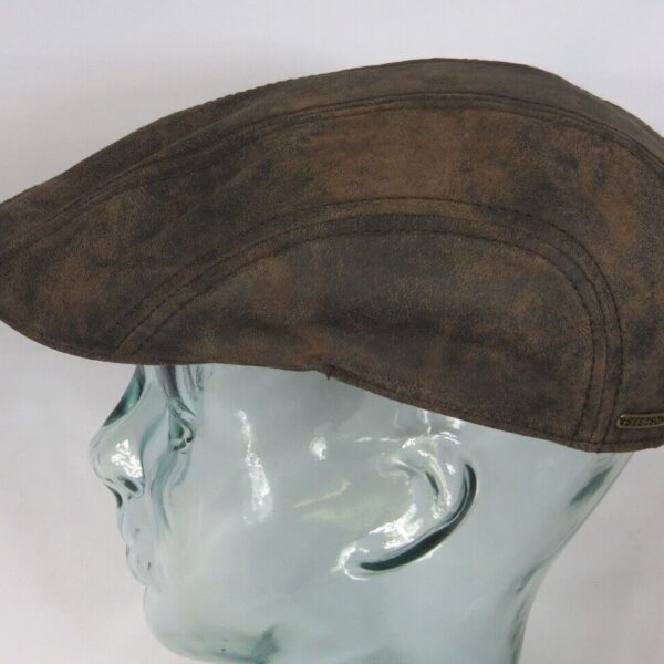 STETSON Madison Leather Flatcap Leder Ivy Cap Schieber Mütze braun Neu