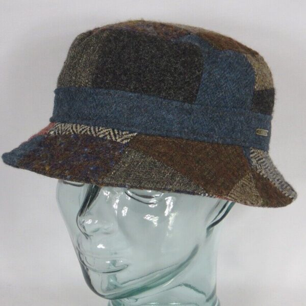 STETSON Bucket Hat PATCHWORK Fischer Schlapp Angler Hut Wolle NEU