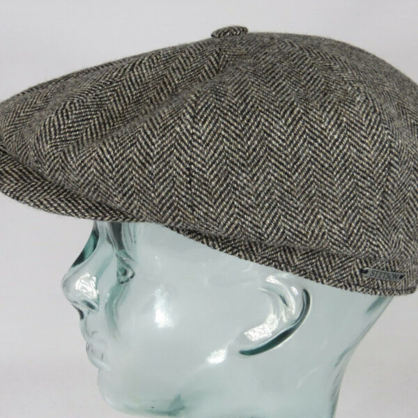 STETSON Hatteras Wool Herringbone Schiebermütze Bakerboy Cap Kappe Neu
