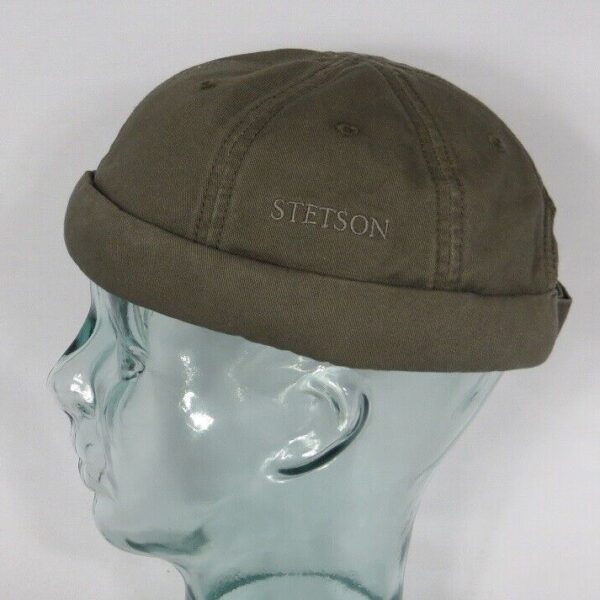 STETSON OCALA Dockermütze Cap Skullcap Sailorcap Rollrand oliv Neu