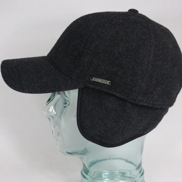Stetson Wool Baseballcap Wolle Ohrenklappen Earflaps Kappe Vaby grau Neu