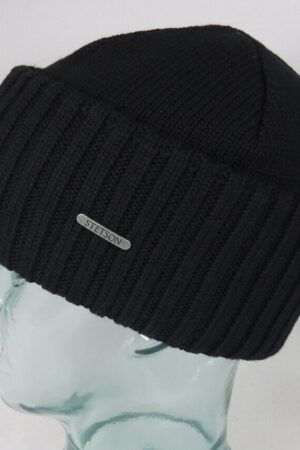 Stetson Strickmütze Northport Beanie Wollmütze schwarz Wintermütze Pull on Neu
