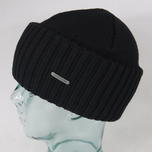 Stetson Strickmütze Northport Beanie Wollmütze schwarz Wintermütze Pull on Neu