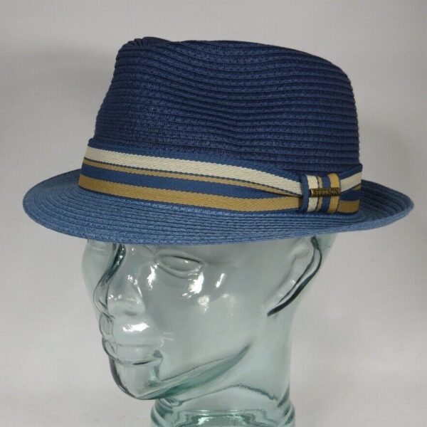 STETSON TOYO SOMMERHUT TRILBY Hut Strohhut knautschbar blau Munster NEU