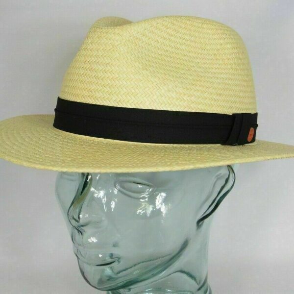 Mayser Gero Panamahut Stroh Natur Sonnenhut Hat flache Form NEU