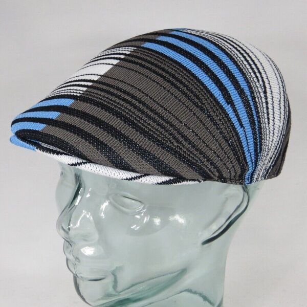 KANGOL DIGITAL Stripes 507 Flatcap Ivy Golf Cap Gatsby Schiebermütze Black Neu