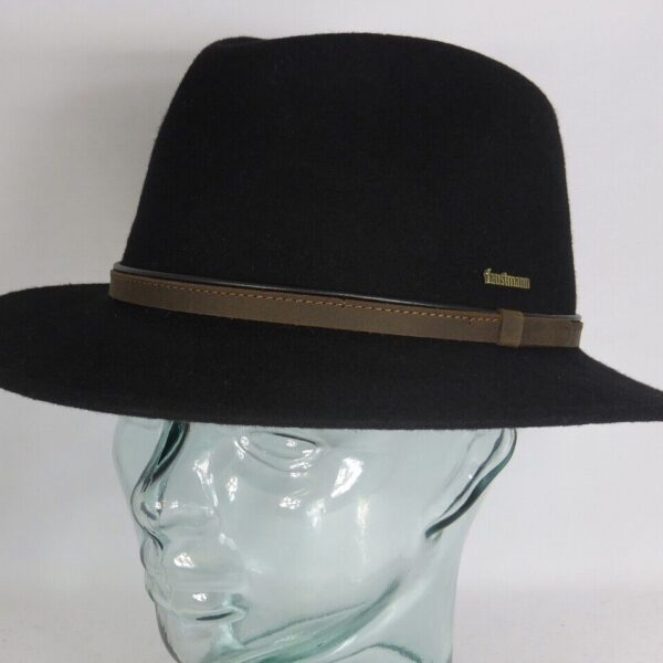 Faustmann Outdoorhut Outleaf schwarz Traveller Filzhut Wollfilz Hat Neu