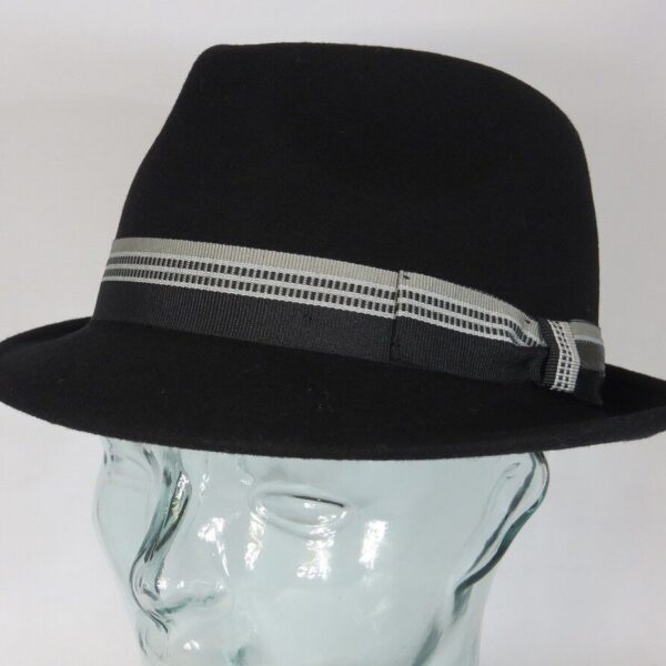 BUGATTI TRILBY Hut Wollfilz schwarz Trilbyhut Filzhut Fedora Wolle Hat klein Neu
