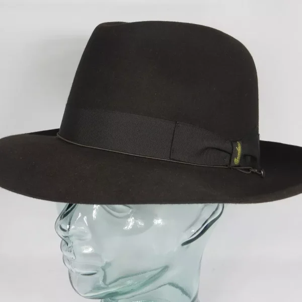 Original Borsalino Hut Qualita Superiore Haarfilz Braun Fedora Bogart Hat Neu