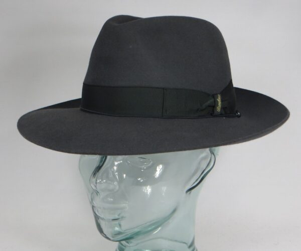 Original Borsalino Hut Qualita Superiore Haarfilz mittel grau Fedora Bogart Hat Neu