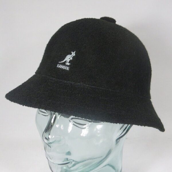KANGOL BERMUDA CASUAL Bucket Hat Bobby schwarz Sommer Frottee Hut NEU