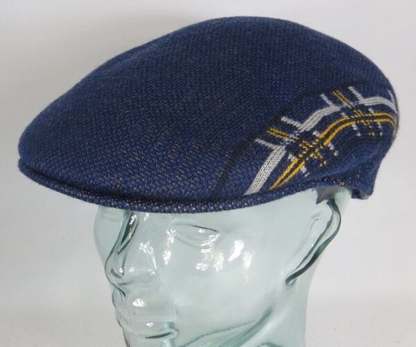 KANGOL PLAID STRIPE 504 Flatcap Ivy Cap blau Wintermütze Golfcap Mütze NEU