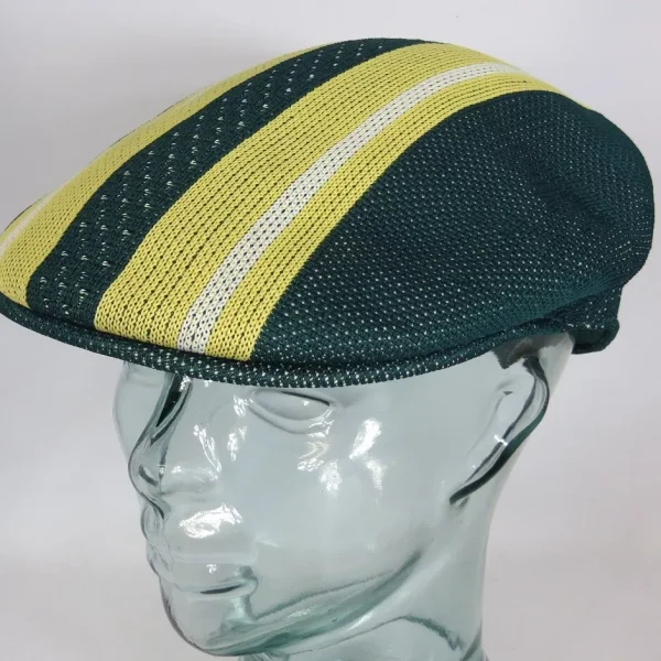KANGOL Vented Stripes 504 Flatcap Ivy Cap Sommermütze Golfcap Mütze grün NEU