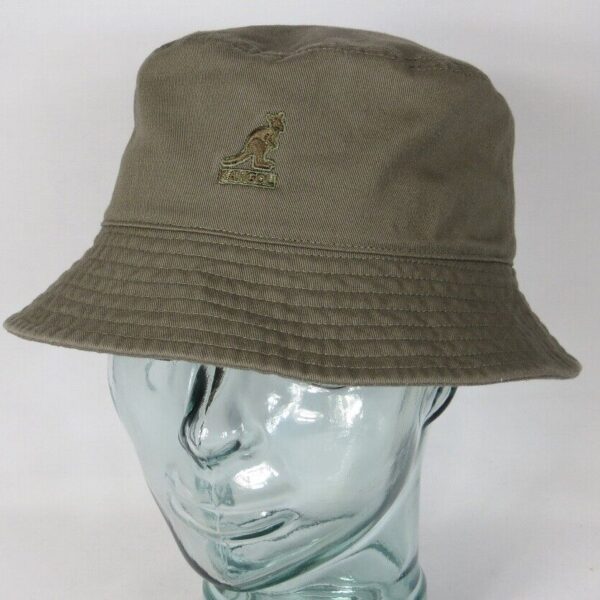 KANGOL Washed Bucket Hat Fischerhut Schlapphut Stoffhut Hut Baumwolle oliv NEU
