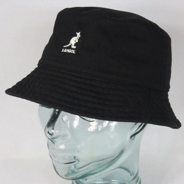 KANGOL Washed Bucket Hat Fischerhut Schlapp Hut Stoffhut Baumwolle schwarz Neu