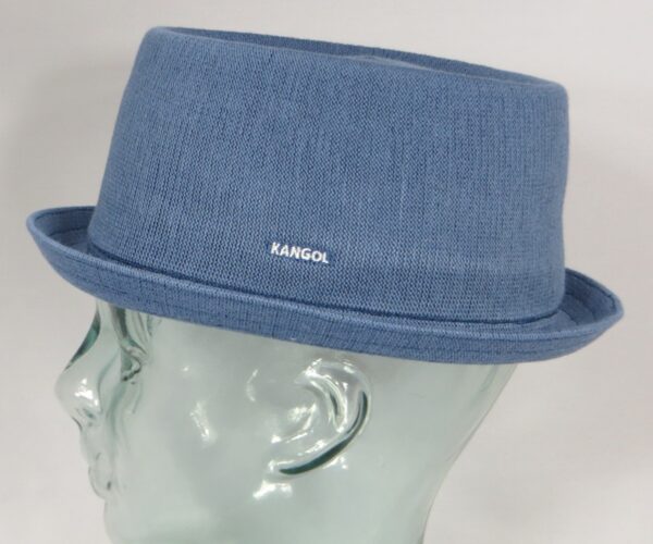 Kangol Bamboo Mowbray Pork Pie Hut Trilby denim blau Mütze Sommerhut Neu