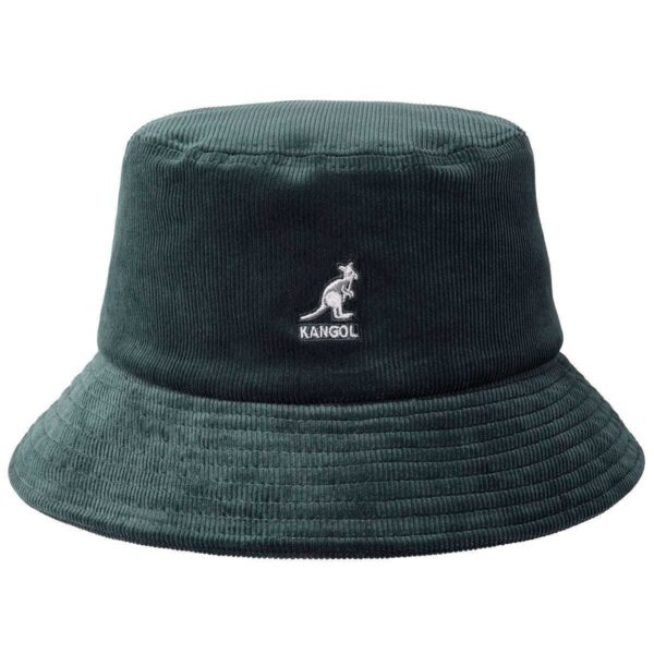 KANGOL Cord Bucket Hat Fischerhut Schlapphut Stoff Hut Baumwolle grün NEU