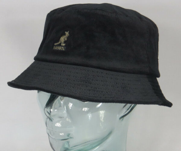 KANGOL Cord Bucket Hat Fischerhut Schlapphut Stoff Hut Baumwolle schwarz NEU