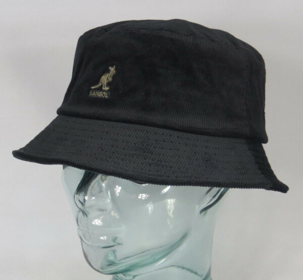 KANGOL Cord Bucket Hat Fischerhut Schlapphut Stoff Hut Baumwolle schwarz NEU