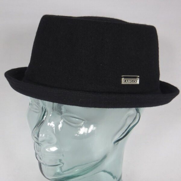 KANGOL WOOL MOWBRAY Pork Pie Hut Trilby Schwarz Mütze PorkPie Wollhut Hat NEU