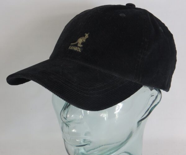 KANGOL CORD BASEBALL CAP Basecap Baumwolle Kord Kappe Mütze schwarz Neu