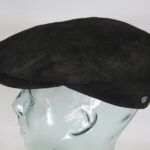 LIERYS Leder Flatcap Ivy Cap schwarz Schiebermütze Leather Schirm Mütze Cap NEU