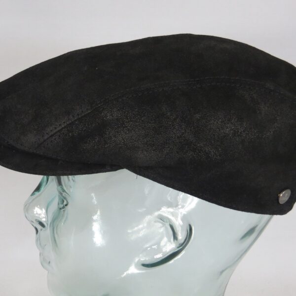 LIERYS Leder Flatcap Ivy Cap schwarz Schiebermütze Leather Schirm Mütze Cap NEU