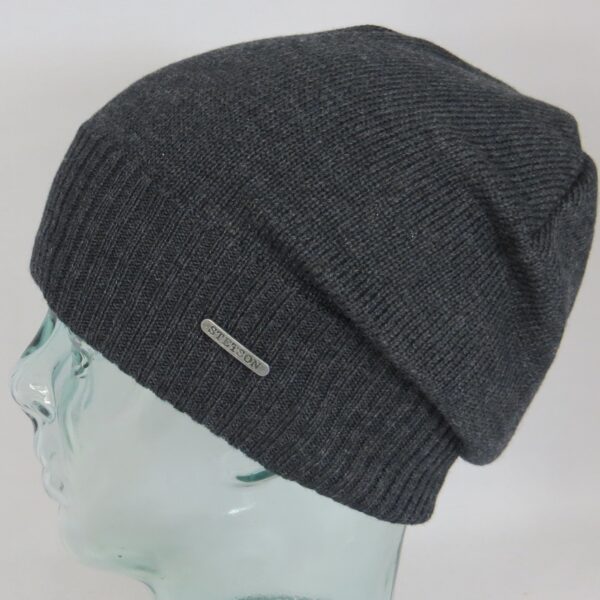 Stetson Long Beanie Oversized Strickmütze Winter Wollmütze Cap anthrazit 859933
