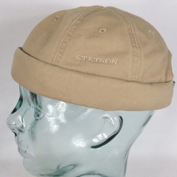 STETSON OCALA Dockermütze Cap Skullcap Sailorcap Rollrand beige Neu