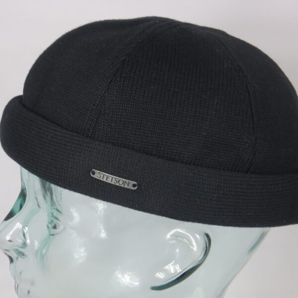 STETSON Docker Mütze Cotton Knit Skullcap Sailor Cap Winter schwarz Neu