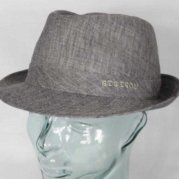 STETSON OSCEOLA TRILBY HUT Leinen Linen Hat Stoffhut grau NEU