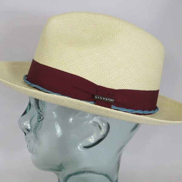 STETSON Panama Hut Player Stroh Sommer Sonnen Fedora Hat Neu